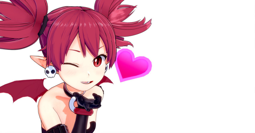 Etna Etna Disgaea Disgaea 1girl 3d Blowing Kiss Bra Breasts Demon Girl Demon Wings 4209