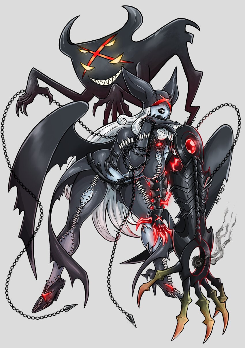 1girl absurdres chain claws demon demon_girl digimon digimon_(creature) female_focus highres ladydevimon ladydevimon_x-antibody solo