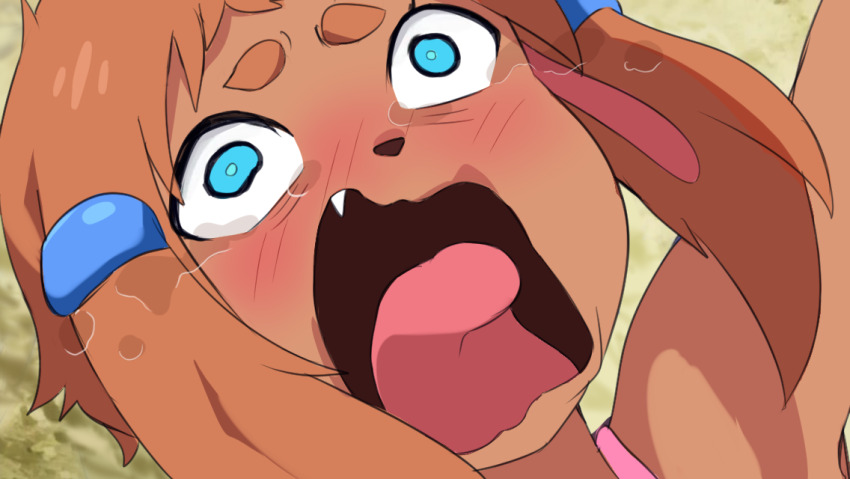 0lightsource animal_ears aqua_(konosuba) crying crying_with_eyes_open dog_ears dog_girl fang furry furry_female original pepper_(lightsource) screaming tears