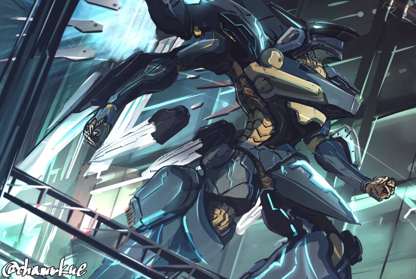 Chamu Chammkue Jehuty Zone Of The Enders Highres Arm Blade Flying Glowing Glowing Eyes 9824