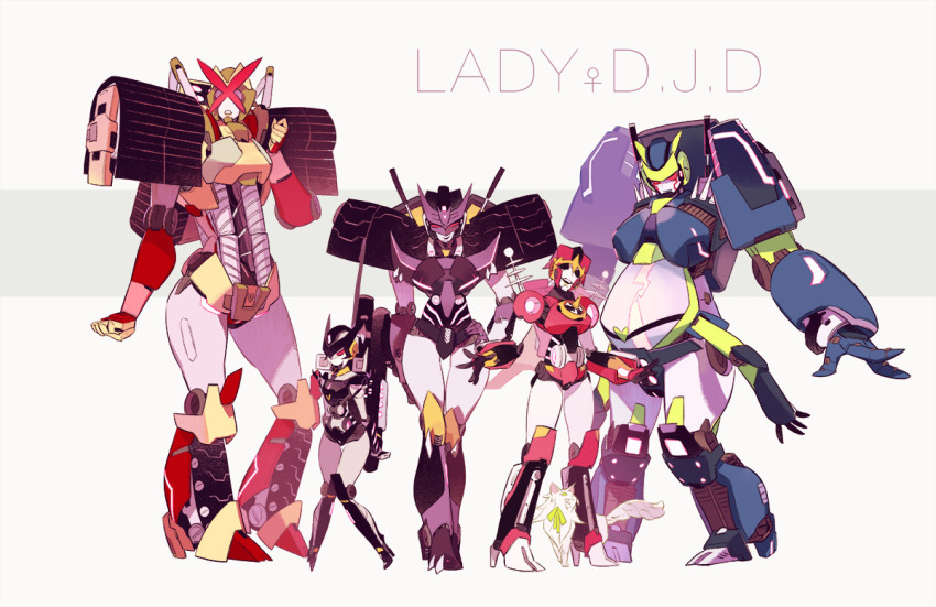 5girls breasts decepticon genderswap genderswap_(mtf) helex high_heels kaon_(transformers) lips mask multiple_girls tarn tesarus transformers vos