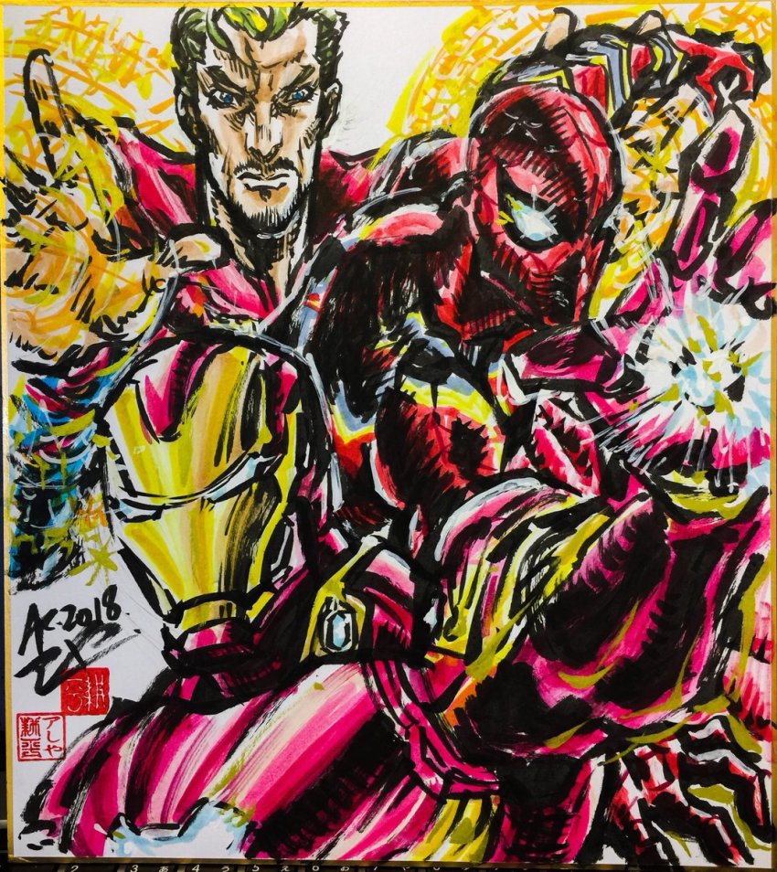 ashiya_kouhei character_request highres iron_man marvel shikishi tagme