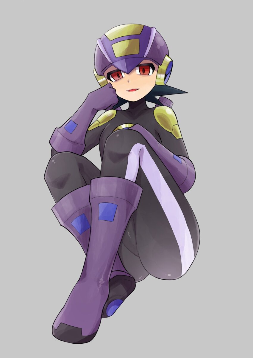 1boy bodysuit dark_megaman.exe gloves helmet kokemega male_focus mega_man_(series) mega_man_battle_network thighs