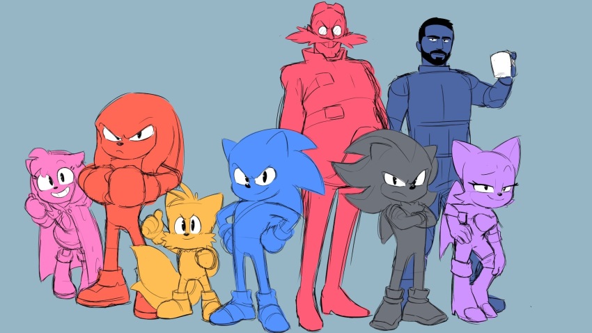 agent_stone amy_rose backpack bag bat_(animal) coffee dr._eggman echidna_(animal) facial_hair fox gloves hedgehog hood jim_carrey knuckles_the_echidna mustache paramount_pictures rouge_the_bat sega shadow_the_hedgehog shoes sketch socks sonic_(live_action) sonic_(series) sonic_the_hedgehog sonic_the_hedgehog_(film) sonic_the_hedgehog_2_(film) sonic_the_hedgehog_3_(film) tails_(sonic) wings