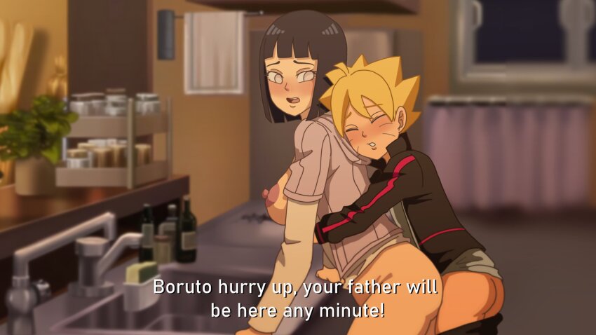 black_hair boruto:_naruto_next_generations hyuuga_hinata incest medium_hair mother_and_son naruto naruto_(series) nipples sex sex_from_behind short_hair shota uzumaki_boruto