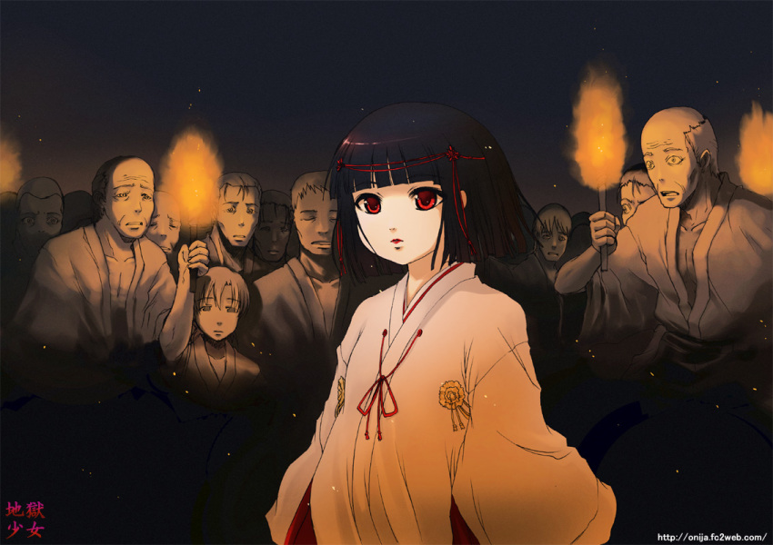 Enma Ai Jigoku Shoujo Tagme 00s Black Hair Red Eyes Image View Gelbooru Free Anime