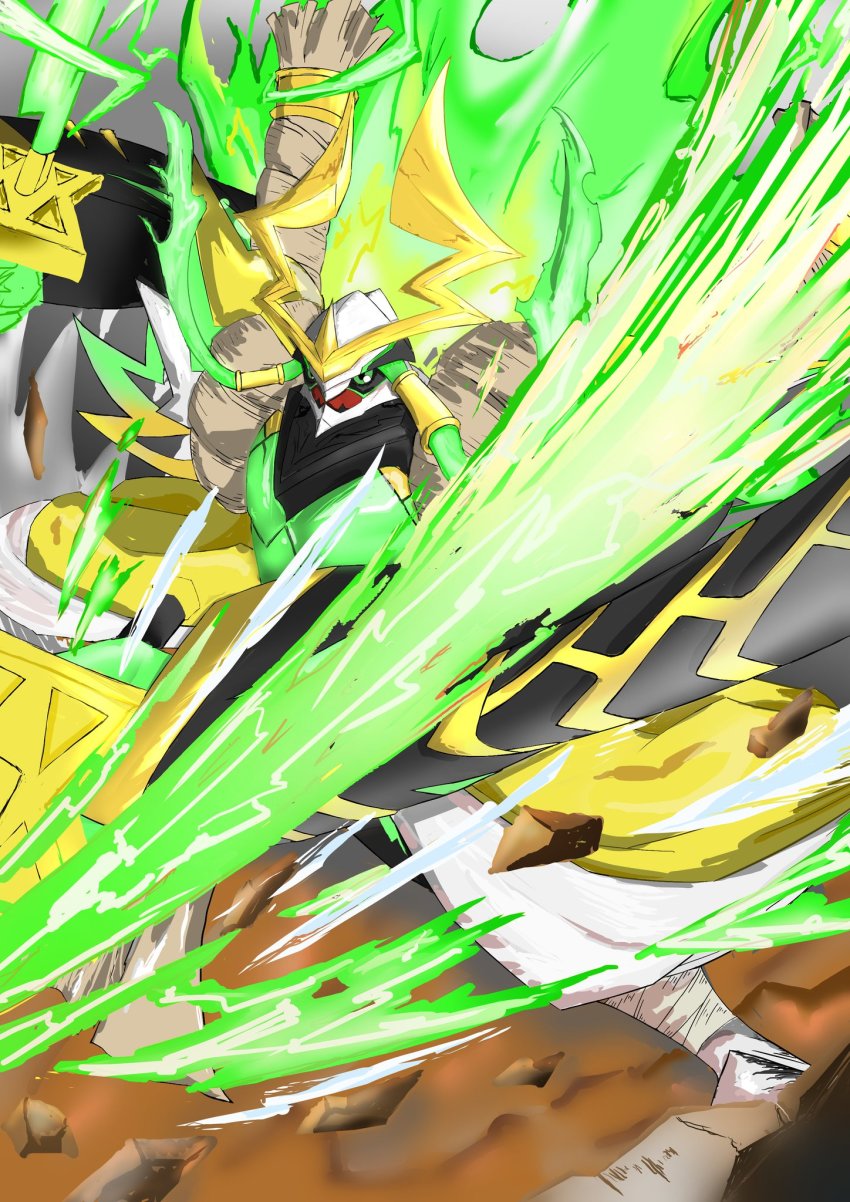 armor digimon energy energy_sword full_armor green_eyes highres kazuchimon samurai sword weapon