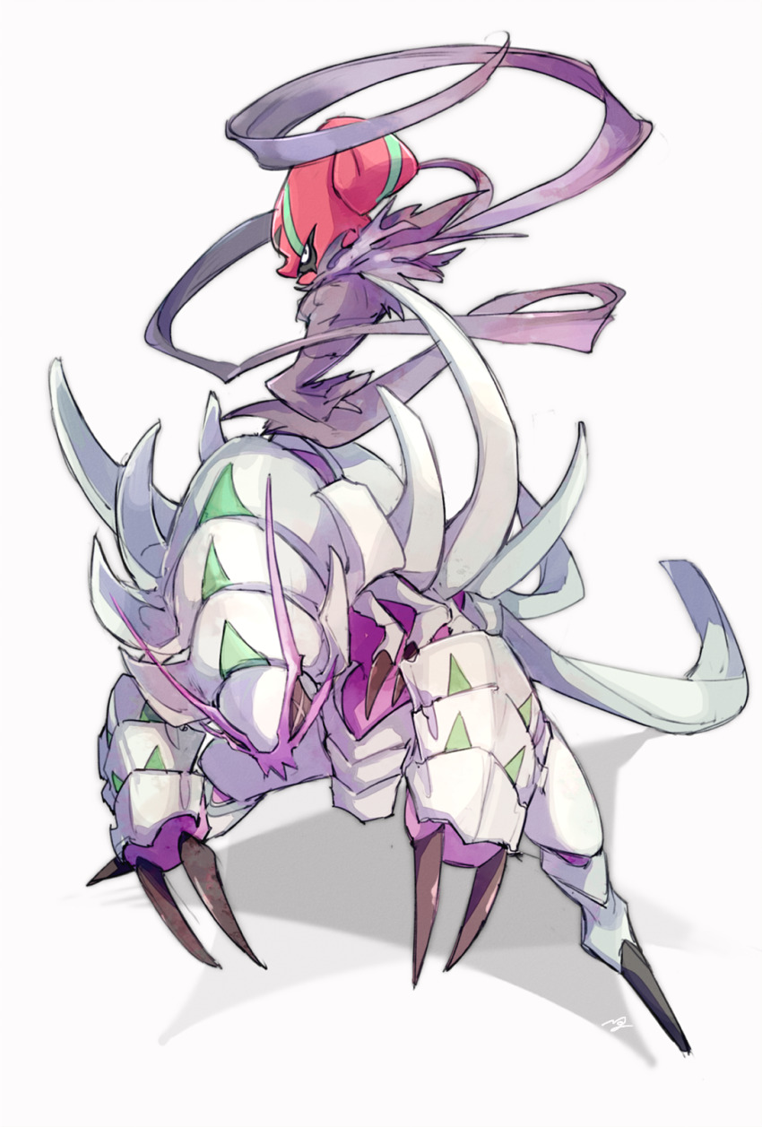 +_+ accelgor black_eyes claws commentary_request creatures_(company) game_freak gen_5_pokemon gen_7_pokemon golisopod highres legs_apart looking_to_the_side nigiri_(ngr24) nintendo no_humans pokemon pokemon_(creature) simple_background standing white_background