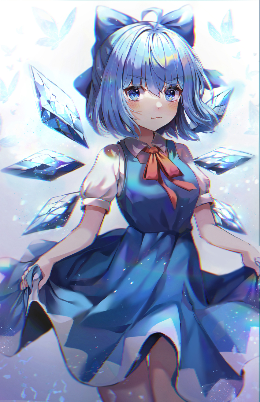 Mirage Rairudiseu Cirno Touhou Red Neckwear Absurdres Commentary Request Highres 1girl