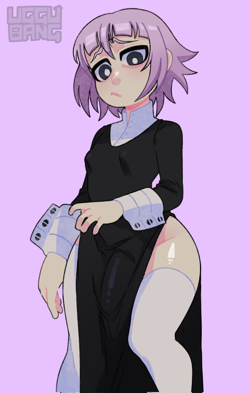 breasts bulge crona_(soul_eater) penis small_breasts soul_eater thick_thighs thighhighs thighs uggu_bang