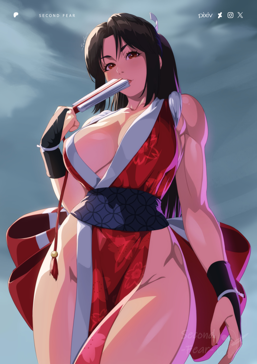 1girl breasts fatal_fury large_breasts long_hair ponytail shiranui_mai tagme