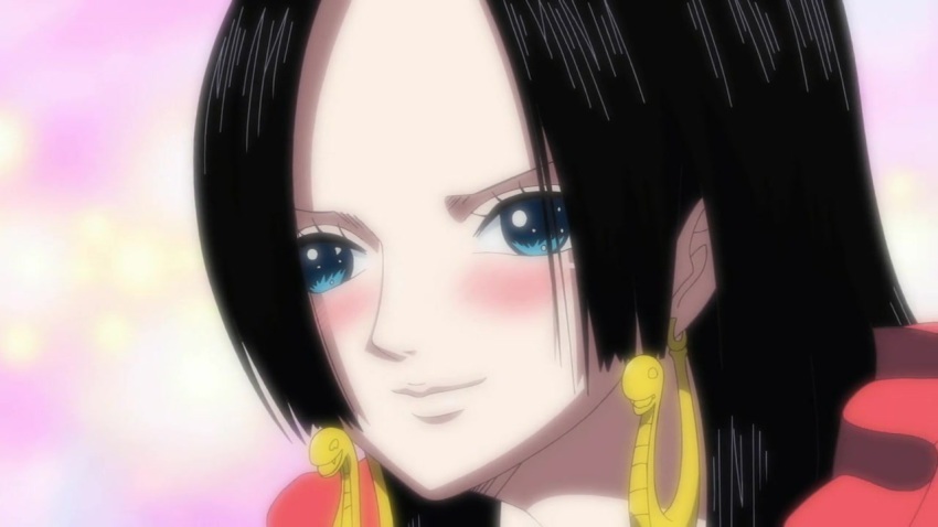 Boa Hancock One Piece 1girl Black Hair Blue Eyes Blush Earrings Female Focus Jewelry 