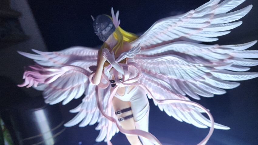 angel angel_girl angewomon digimon digimon_(creature) head_wings long_hair mask photo_(medium) wings