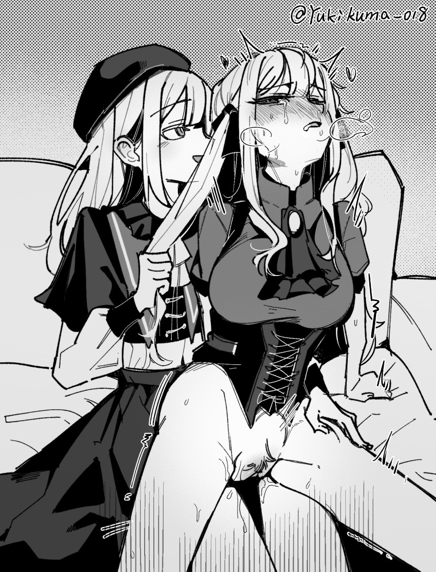 2girls ascot bang_dream! bang_dream!_it&#039;s_mygo!!!!! beret blush bottomless breasts brooch capelet chinese_commentary commentary_request corset crying crying_with_eyes_open female_pubic_hair futa_with_female futanari grabbing_another&#039;s_hair greyscale hat highres jewelry long_hair long_sleeves medium_breasts monochrome mortis_(bang_dream!) multiple_girls oblivionis_(bang_dream!) open_mouth pubic_hair pussy sex shirt sidelocks straddling tears togawa_sakiko twitter_username wakaba_mutsumi yukikuma_(yukikuma_018)