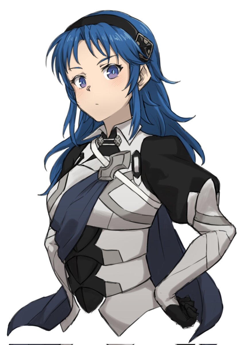 1girl alternate_hairstyle armor blue_eyes blue_hair commentary corrin_(female)_(fire_emblem) corrin_(fire_emblem) cosplay costume_switch fire_emblem fire_emblem:_new_mystery_of_the_emblem fire_emblem_fates hairstyle_switch highres in-franchise_crossover juliet_sleeves kris_(female)_(fire_emblem) kris_(fire_emblem) long_sleeves nintendo ponytail puffy_sleeves zuzu_(ywpd8853)