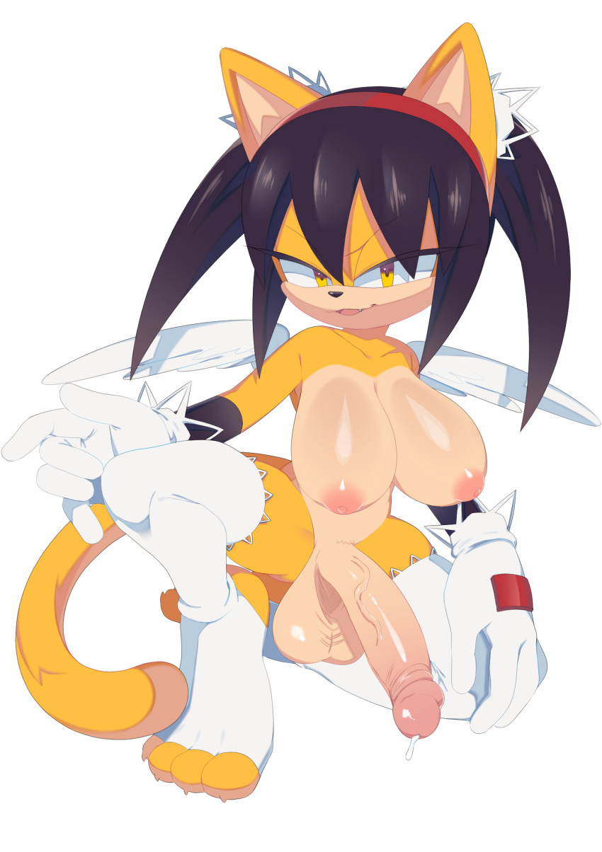 1futa :3 animal_ears animal_feet animal_nose black_hair body_fur breasts cat_ears cat_girl cat_tail claws collarbone commission erection fang feathered_wings furry furry_female futanari gloves hairband half-closed_eyes happy highres honey_the_cat large_breasts large_penis layered_gloves looking_at_viewer medium_hair nipples nude open_mouth penis precum r18_(7mii) red_hairband sidelocks simple_background skindentation smile solo sonic_(series) spread_legs stirrup_legwear tail testicles thighhighs toeless_legwear twintails two-tone_fur uncensored v-shaped_eyebrows veins veiny_penis white_background white_gloves white_thighhighs white_wings wings yellow_eyes yellow_fur