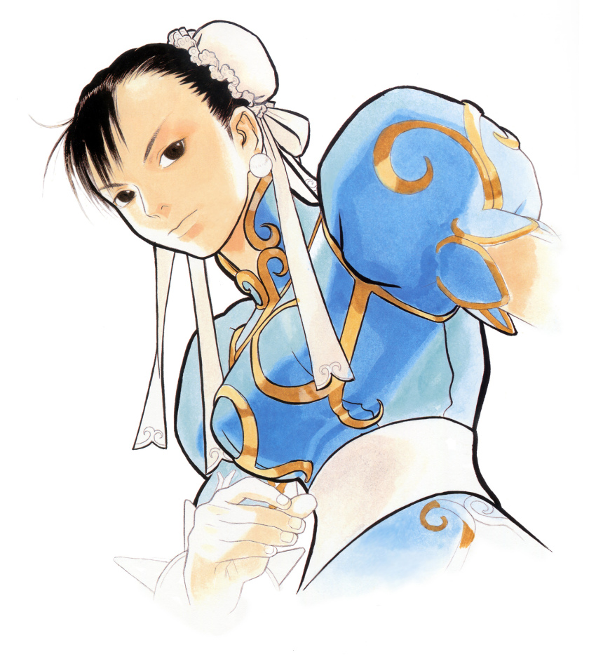 Yasuda Akira Chun Li Capcom Street Fighter Highres Black Hair Bun Cover China Dress