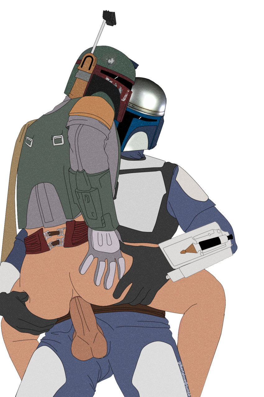 anal boba_fett father_and_son helmet highres incest jango_fett male_penetrated star_wars tagme white_background yaoi