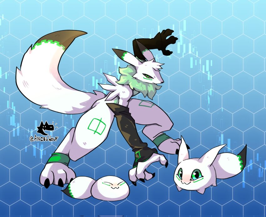 digimon digimon_(creature) fluffy fox_girl fox_tail furry furry_female looking_at_viewer oridigi pokomon_(digimon) relemon renamon smile tail