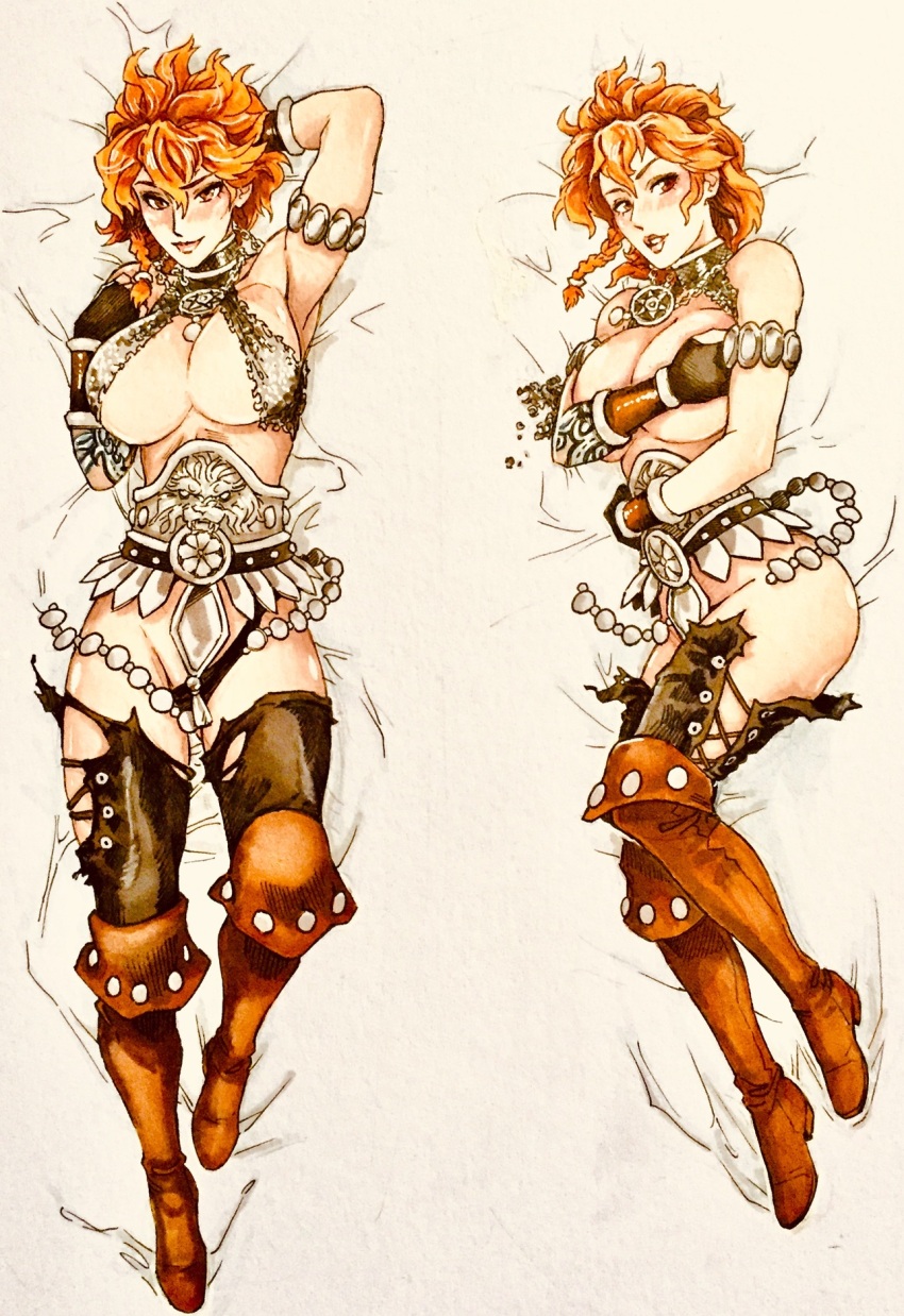 1girl alias_azure_bonds breasts dakimakura_(medium) dungeons_&amp;_dragons highres large_breasts orange_hair short_hair twistedterra