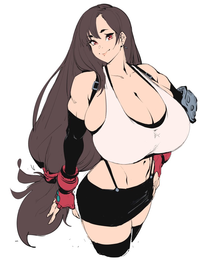 1girl absurdres bewbchan breasts final_fantasy final_fantasy_vii final_fantasy_vii_remake highres huge_breasts smile tifa_lockhart