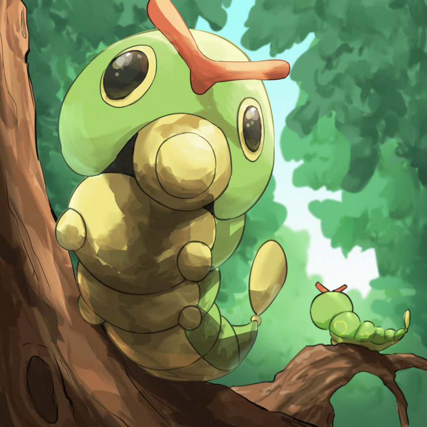 absurdres animal_focus caterpie creatures_(company) game_freak gen_1_pokemon highres nintendo no_humans pokemon spicyichizo tagme