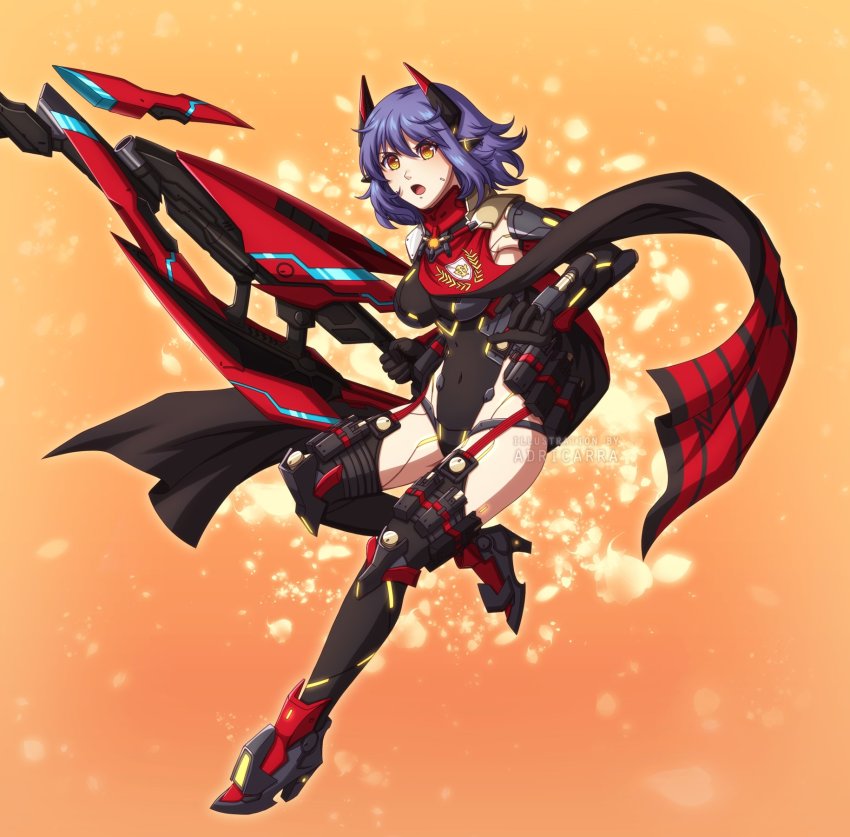 1girl adricarra alternate_hair_length alternate_hairstyle android breasts high_heels highleg highleg_leotard highres joints large_breasts leotard poppi_(xenoblade) poppi_qtpi_(xenoblade) purple_hair robot_ears robot_joints short_hair solo torn_clothes torn_leotard xenoblade_chronicles_(series) xenoblade_chronicles_2