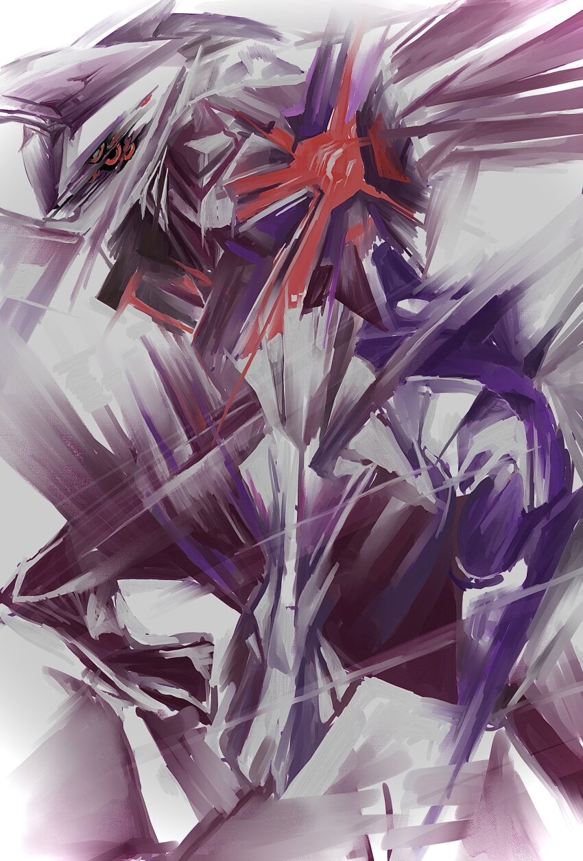 abstract black_sclera centauroid colored_sclera creatures_(company) distortion extra_eyes futena_goze game_freak gem gen_4_pokemon highres legendary_pokemon nintendo no_humans open_mouth palkia palkia_(origin) pokemon pokemon_(creature) pokemon_focus red_eyes red_gemstone solo taur