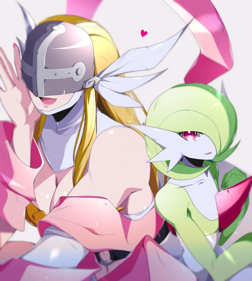 angel angel_girl angewomon belt creatures_(company) digimon digimon_(creature) game_freak gardevoir gen_3_pokemon highres long_hair lury.sgh mask nintendo pokemon pokemon_(creature) wings