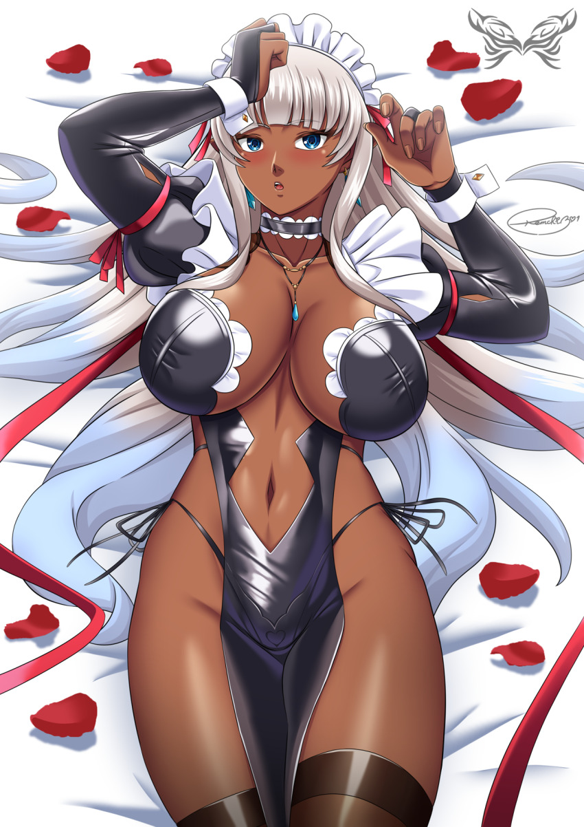 1girl breasts dark-skinned_female dark_skin eleonor_(taimanin_rpgx) huge_breasts long_hair remchi301 taimanin_(series) taimanin_rpgx