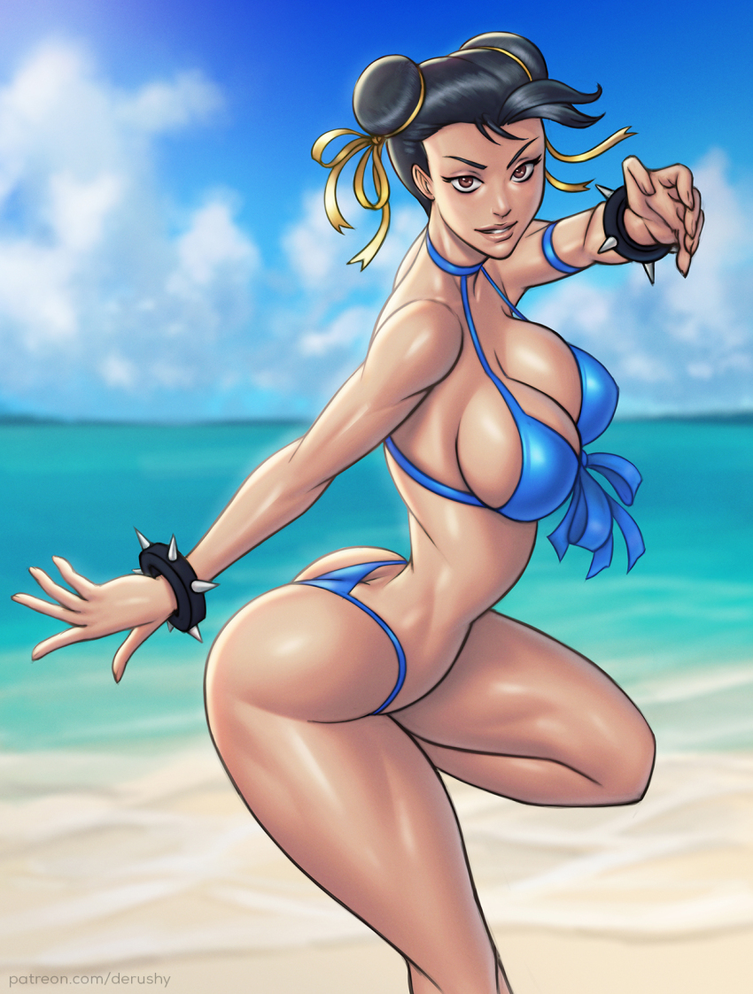 Derushy Chun Li Capcom Street Fighter Highres 1girl Ass Bikini 
