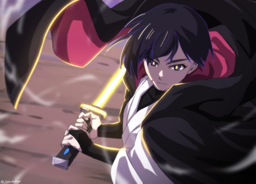 1girl black_hair energy_sword f_(star_wars) highres lightsaber robe star_wars star_wars:_visions sword tagme weapon