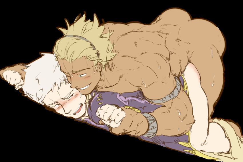 2boys anal ass bara blush doggystyle fire_emblem fire_emblem_awakening grin male_penetrated multiple_boys naughty_face nintendo nude restrained robin_(fire_emblem) robin_(male)_(fire_emblem) sex sex_from_behind smile sweat tagme teeth vaike_(fire_emblem) wince yaoi