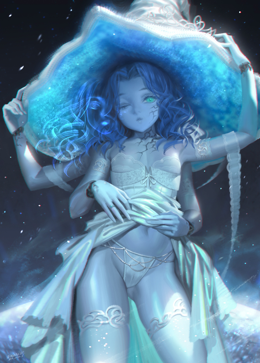 Alphonse White Datura Ranni The Witch Elden Ring Absurdres Highres 1girl Blue Hair Blue