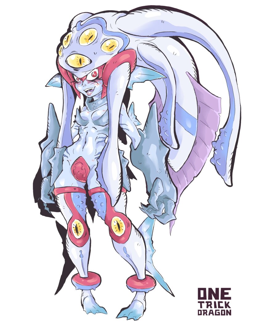 1girl absurdres calamaramon digimon digimon_(creature) digimon_frontier female_focus fusion highres monster_girl original ranamon solo