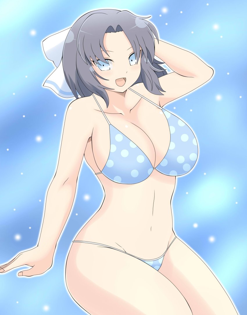 1girl absurdres bikini breasts dmayaichi female_focus highres large_breasts senran_kagura senranbeauties simple_background solo swimsuit tagme yumi_(senran_kagura)