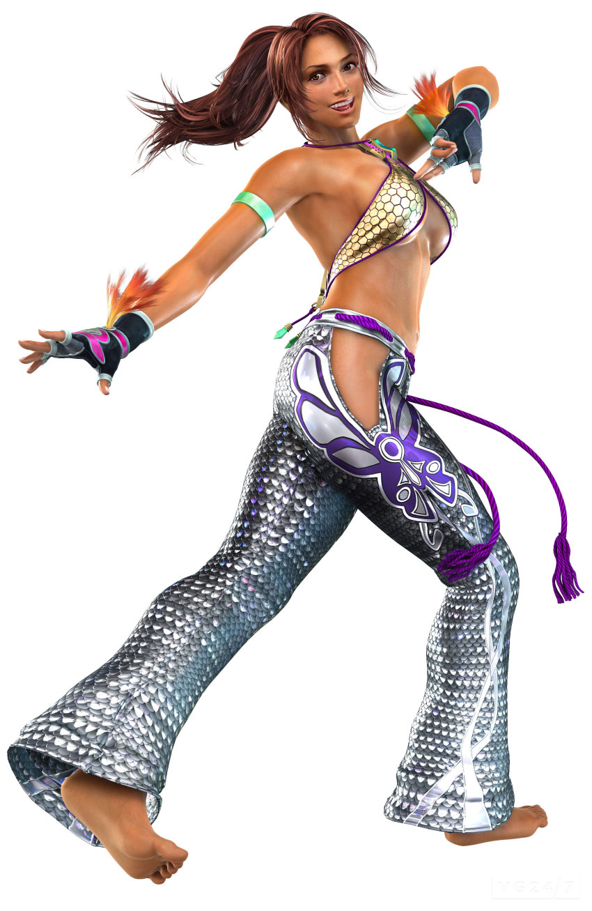 Christie Monteiro Namco Tekken Absurdres Highres Official Art 1girl 3d Armband Barefoot