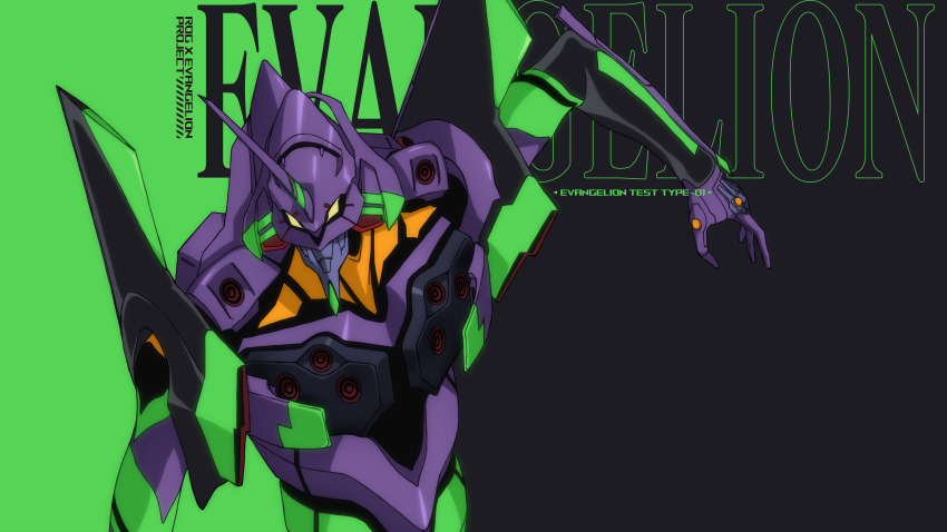 1other absurdres black_background copyright_name english_text eva_01 green_background highres neon_genesis_evangelion no_humans resized solo tagme two-tone_background upper_body upscaled