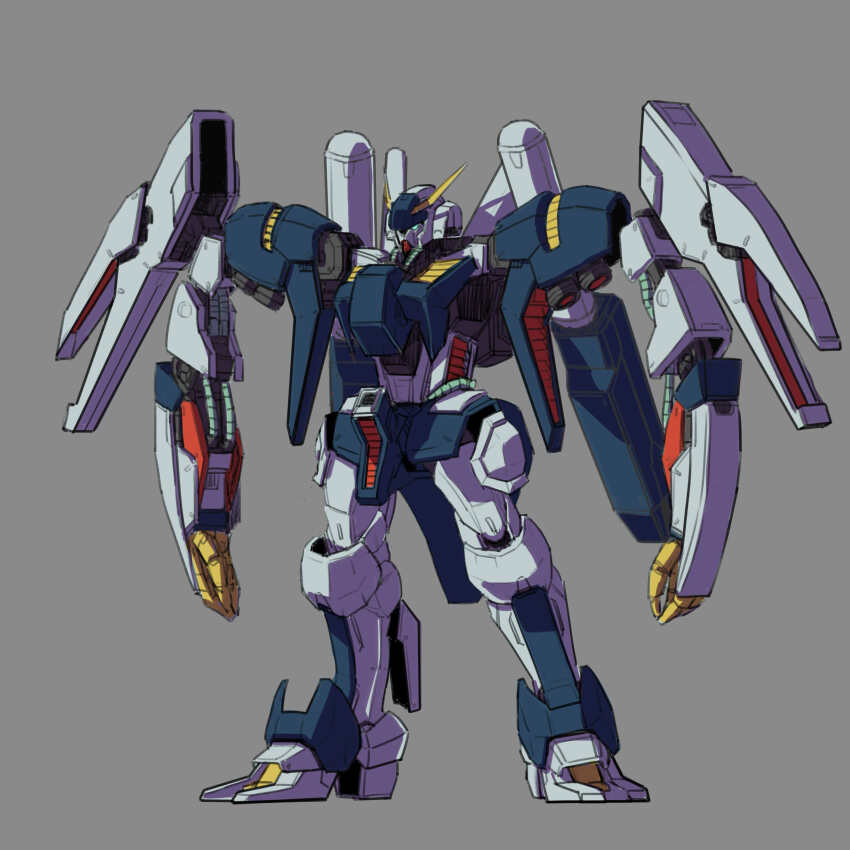 1301094004 absurdres byalant byalant_isolde cable commentary english_commentary grey_background gundam gundam:_twilight_axis highres machinery mecha mecha_focus mobile_suit no_humans robot science_fiction sketch