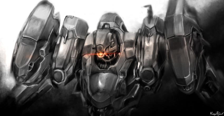 621_(armored_core_6) armored_core armored_core_vi:_fires_of_rubicon eye_glow highres mecha mecha_focus no_humans robot upper_body