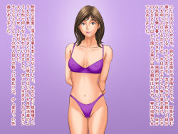  1girl arms_behind_back brown_hair e.t.fish tagme translation_request underwear  rating:Questionable score:9 user:Fleischrot666