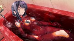 1girl bath bathtub black_hair blood breasts game_cg long_hair nude sakura_no_mori_dreamers sashiougi_yukie suicide water yamakaze_ran  rating:Explicit score:24 user:Maickl