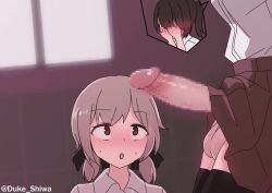 2girls animated black_bow black_hair black_thighhighs blinking blush bow brown_skirt censored covering_face cum ejaculation erection erection_lifting_skirt full-package_futanari futanari grey_hair handsfree_ejaculation interior large_penis looking_at_penis low_twintails moaning mosaic_censoring multiple_girls open_mouth orgasm original penis penis_awe pleated_skirt precum projectile_cum pumping red_eyes sanpaku school_uniform shirt shirt_tucked_in shiwa_kou skirt sound spontaneous_orgasm sweat testicles thighhighs twintails twitching_penis video white_shirt rating:Explicit score:754 user:IronTiger010