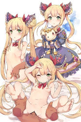  1boy 1girl :o animal arm_up bad_id barefoot blonde_hair blush bow censored detached_collar double_bun dress flat_chest green_eyes hair_between_eyes hair_bow hair_bun hetero highres hugging_object juliet_sleeves legs_up loli long_hair long_sleeves looking_at_viewer luna_(shadowverse) lying missionary nipple_stimulation nipple_tweak nipples nude one_eye_closed open_mouth penis pkpkpppk puffy_sleeves purple_dress pussy red_bow sex shadowverse side_bun sidelocks spread_legs stuffed_animal stuffed_toy toes twintails vaginal very_long_hair  rating:Explicit score:80 user:bloodygod190