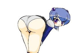  ass bent_over blue_eyes blue_hair blush eight_marbles huge_ass looking_back lowres panties underwear  rating:Questionable score:10 user:deltad580