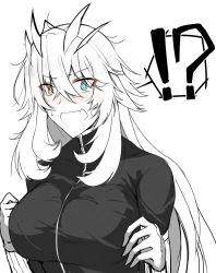  1girl blush breasts barghest_(fate) fate/grand_order fate_(series) highres inoue_marina large_breasts long_hair open_mouth solo tgxx3300 upper_body white_background 