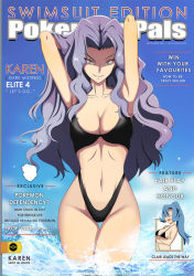  2girls arm_up armpits arms_behind_head arms_up bikini black_bikini breasts clair_(pokemon) cleavage cover creatures_(company) crossed_arms game_freak karen_(pokemon) large_breasts magazine_cover md5_mismatch multiple_girls navel nintendo one_eye_closed pokemon pokemon_hgss resolution_mismatch seductive_smile smile source_larger swimsuit vivivoovoo wink  rating:Sensitive score:64 user:MysteryJ1