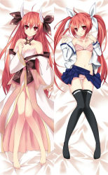 10s 1girl ahoge bad_id bad_pixiv_id bare_shoulders barefoot black_thighhighs blue_skirt blush bra breasts candy collarbone dakimakura_(medium) date_a_live food hair_between_eyes hair_ornament hair_ribbon hasu_(velicia) head_tilt holding horns itsuka_kotori knees_together_feet_apart legs lollipop long_hair long_legs looking_at_viewer lying multiple_views navel necktie on_back open_clothes open_mouth open_shirt panties pleated_skirt red_eyes red_hair ribbon school_uniform shirt skirt small_breasts smile striped_bra striped_clothes striped_panties thigh_gap thighhighs toes twintails underwear undressing white_ribbon wide_sleeves rating:Questionable score:44 user:danbooru