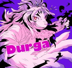  1girl 2020 character_name commentary durga_(housamo) furry furry_female highres jewelry purple_background red_eyes solo tagme tokyo_houkago_summoners upper_body white_fur zabaniyan  rating:Safe score:1 user:fenrir_q