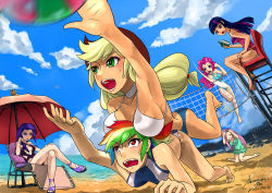 6+girls applejack ball beach_volleyball beachball blue_eyes commentary_request fluttershy green_eyes hertro highres multicolored_hair multiple_girls my_little_pony my_little_pony:_equestria_girls my_little_pony:_friendship_is_magic personification pink_eyes pink_hair pinkie_pie playing_sports princess_twilight_sparkle purple_eyes rainbow_dash rainbow_hair rarity_(my_little_pony) swimsuit twilight_sparkle volleyball volleyball_(object) rating:Sensitive score:68 user:danbooru